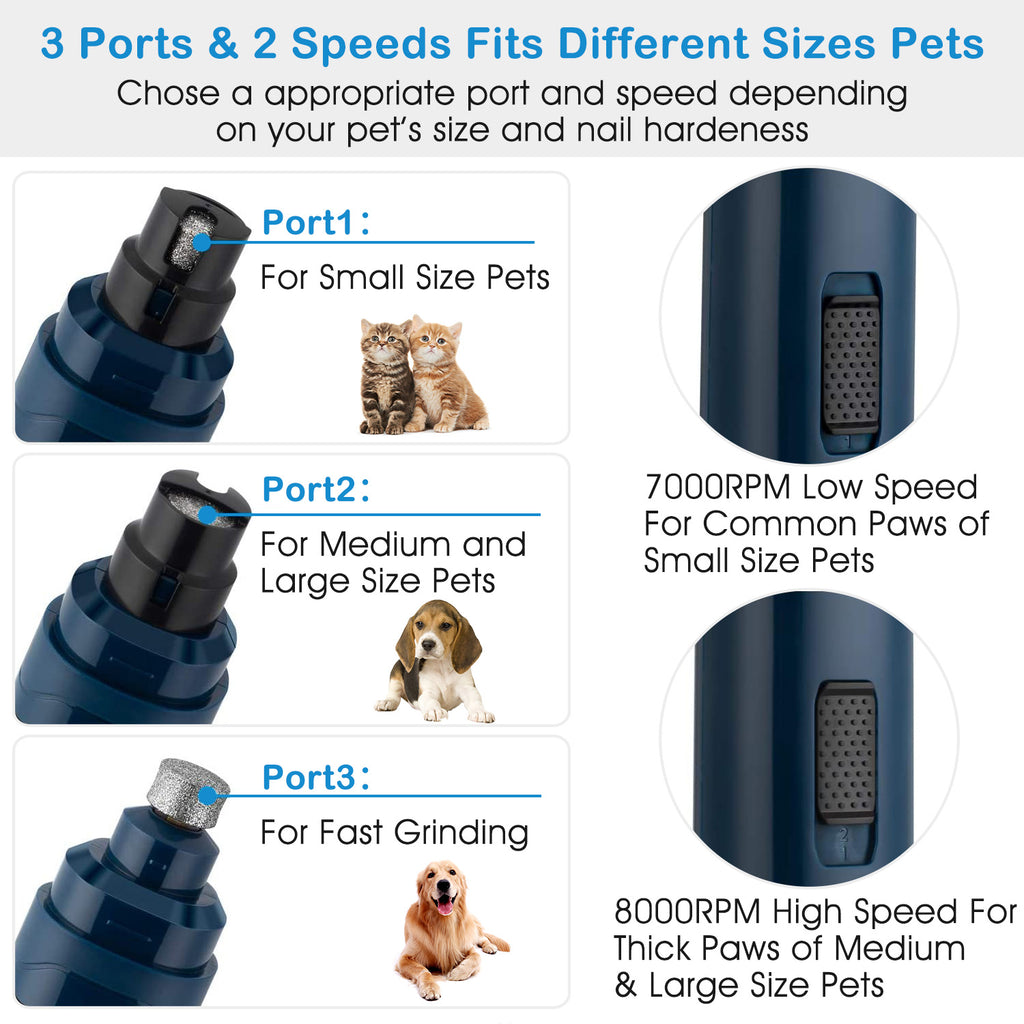 Quiet Electric Pet Nail Grinder for Cats & Dogs