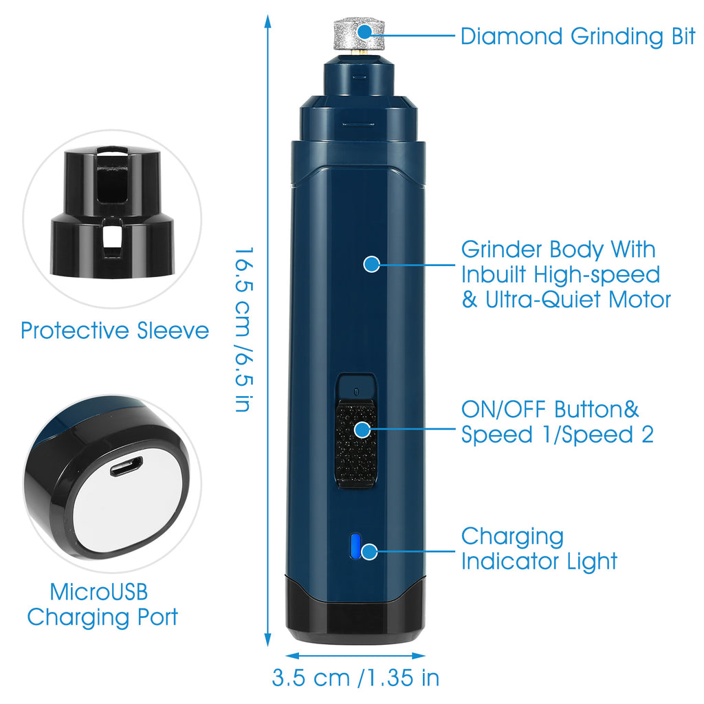 Quiet Electric Pet Nail Grinder for Cats & Dogs