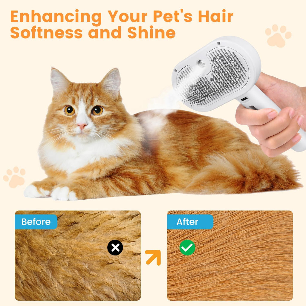 3-in-1 Pet Steam Brush | Electric Brush
